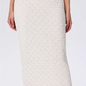 Cider Cream Maxi Pencil Skirt with Smocked Detail